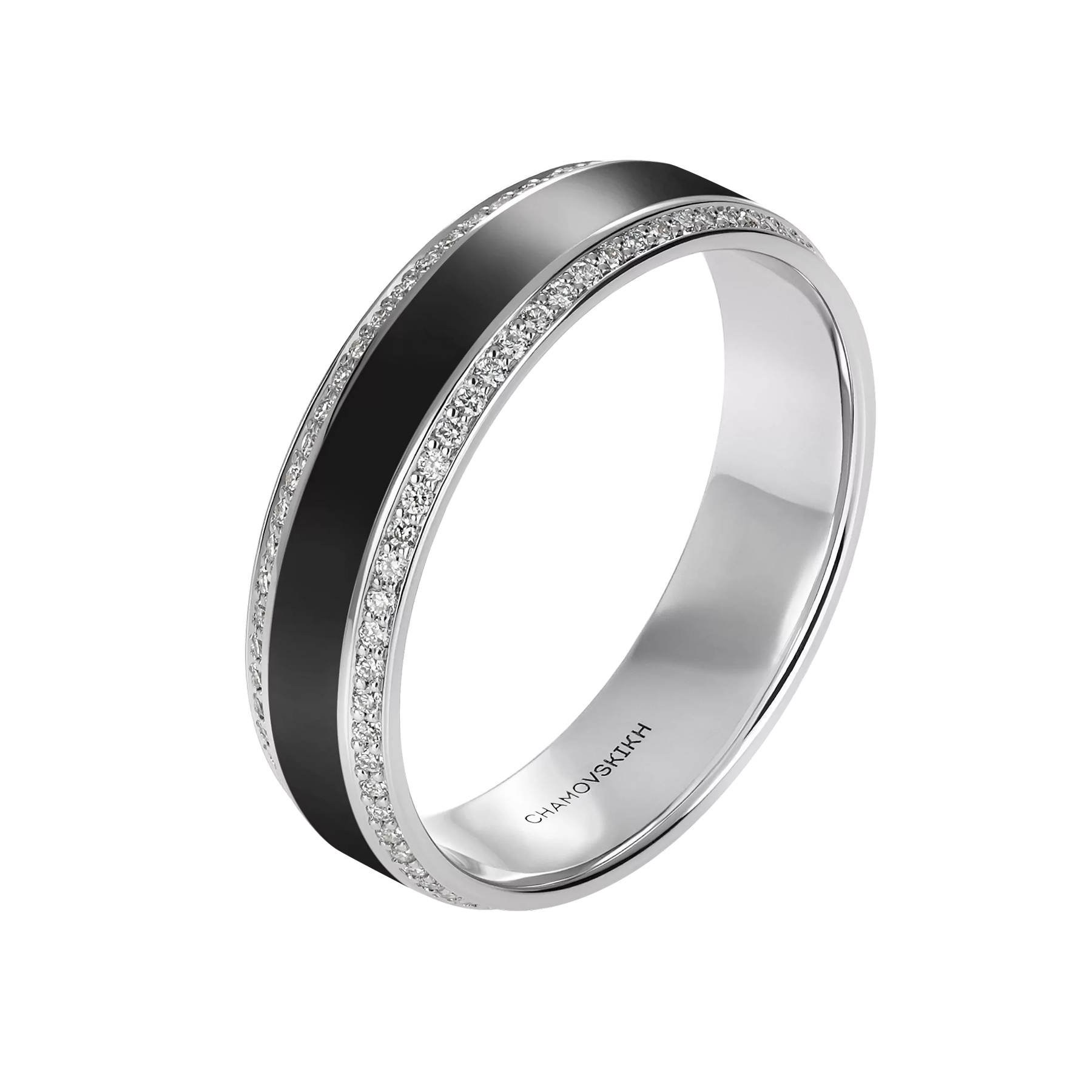 Кольцо с бриллиантами, белое золото, н.керамика