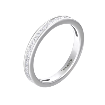 Кольцо с бриллиантами, белое золото