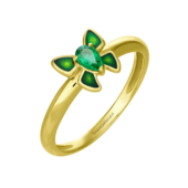 Кольцо с изумрудом, желтое золото, н.керамика