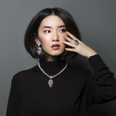 Кольцо с морганитом и бриллиантами, белое золото