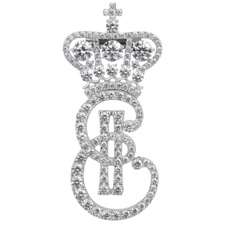 Брошь с бриллиантами, белое золото