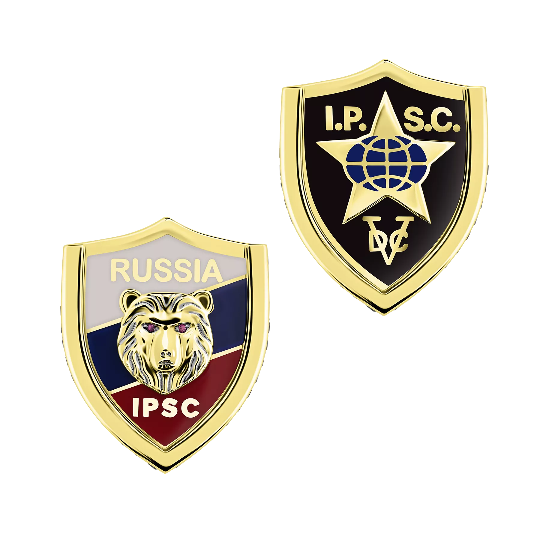 Нагрудный знак с рубинами и черными бриллиантами