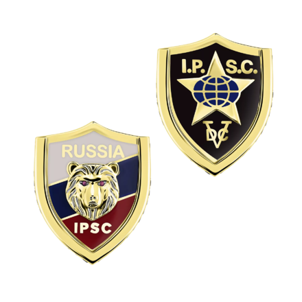 Нагрудный знак с рубинами и черными бриллиантами