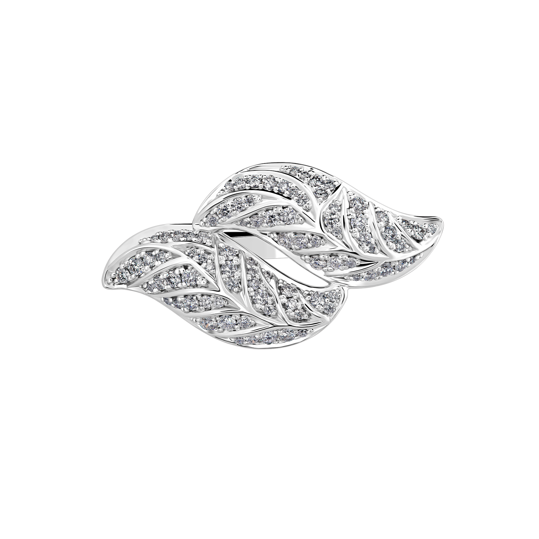 Брошь с бриллиантами, белое золото