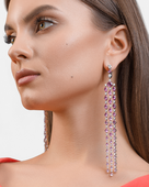 Серьги с сапфирами и бриллиантами, белое золото