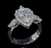 Кольцо с бриллиантами, белое золото