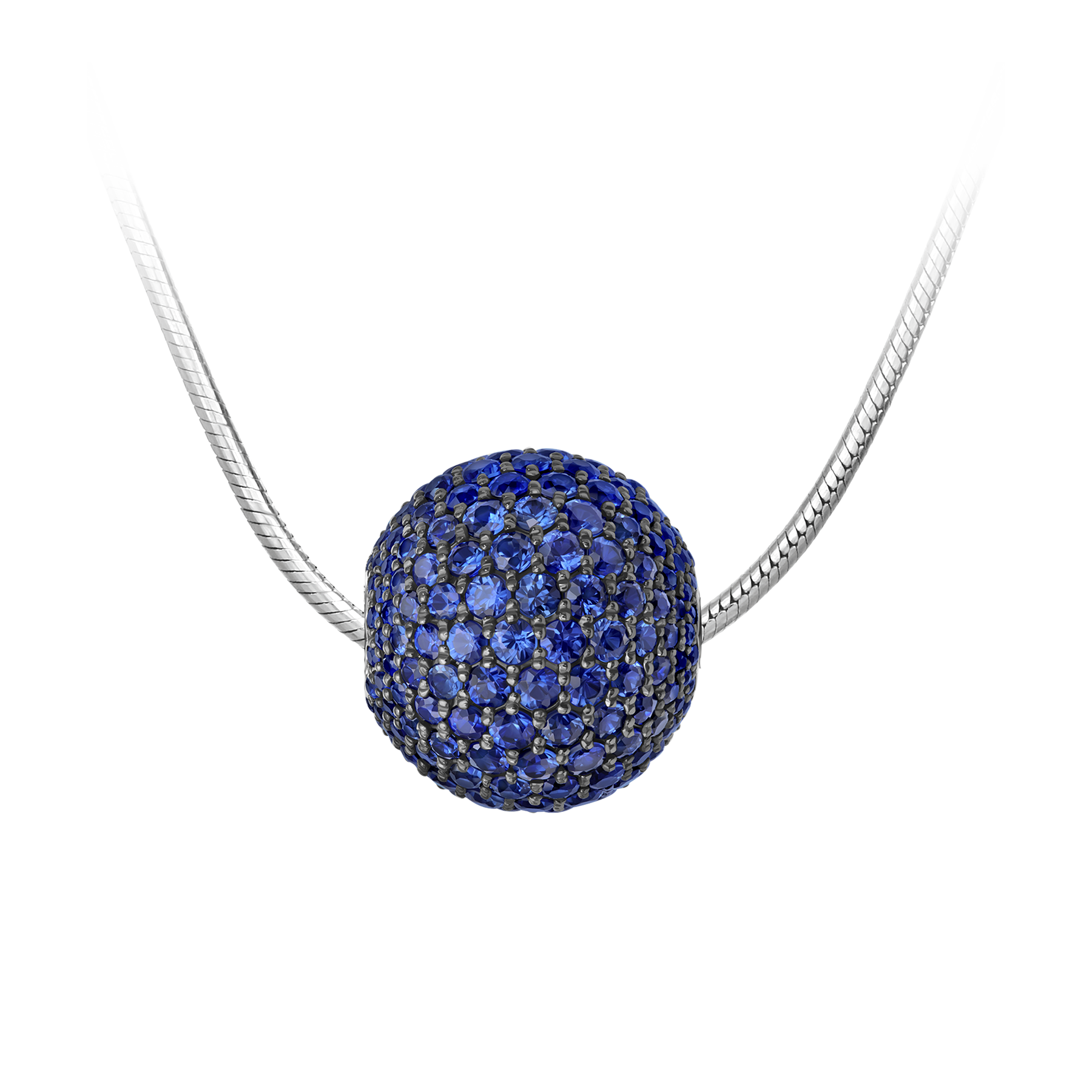 Подвес с сапфирами, белое золото