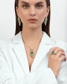 Сет с изумрудами и бриллиантами, желтое и белое золото