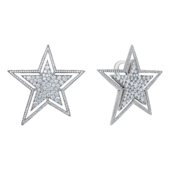 Серьги с бриллиантами, белое золото