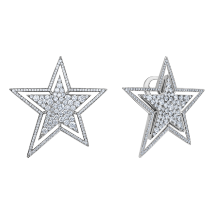 Серьги с бриллиантами, белое золото