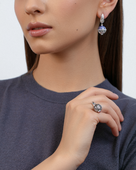 Кольцо с рубином, белое золото