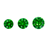 Сет из 3 демантоидов, Круг 2,06 ct, 2,36 ct, 4,92 ct.