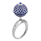 Кольцо с сапфирами, белое золото, н.керамика