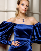 Кольцо с танзанитами и бриллиантами, белое золото