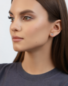 Пусеты с бриллиантами, белое золото