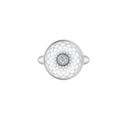 Кольцо с бриллиантами, белое золото, н.керамика