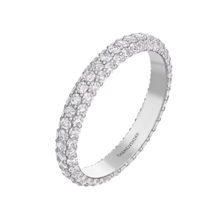 Обручальное кольцо с бриллиантами, белое золото