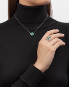 Колье с изумрудами и бриллиантами, белое золото