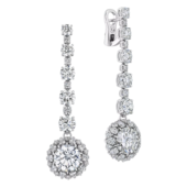 Серьги с бриллиантами, белое золото