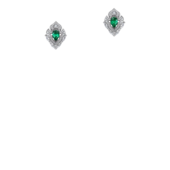 Серьги с изумрудами и бриллиантами, белое золото