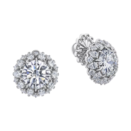 Серьги с бриллиантами, белое золото 2