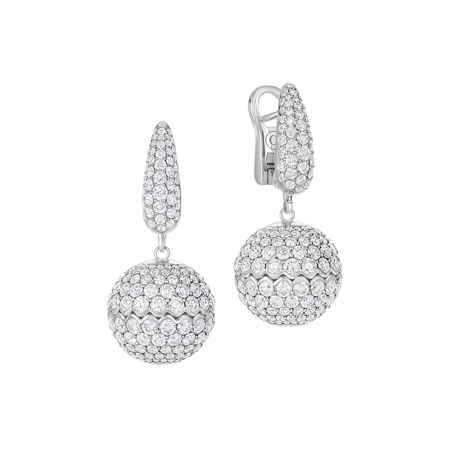 Серьги с бриллиантами, белое золото