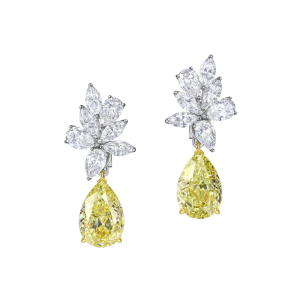 Серьги с бриллиантами, белое и жёлтое золото 2