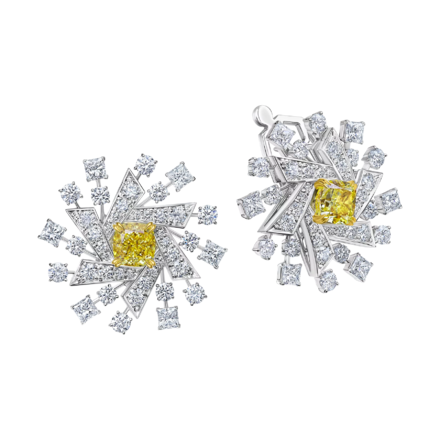 Серьги с бриллиантами, белое золото