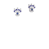 Серьги с сапфирами и бриллиантами, белое золото, н.керамика