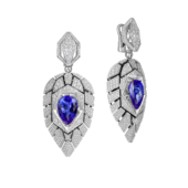 Серьги с танзанитами и бриллиантами, белое золото