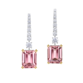 Серьги с морганитами и бриллиантами, белое золото