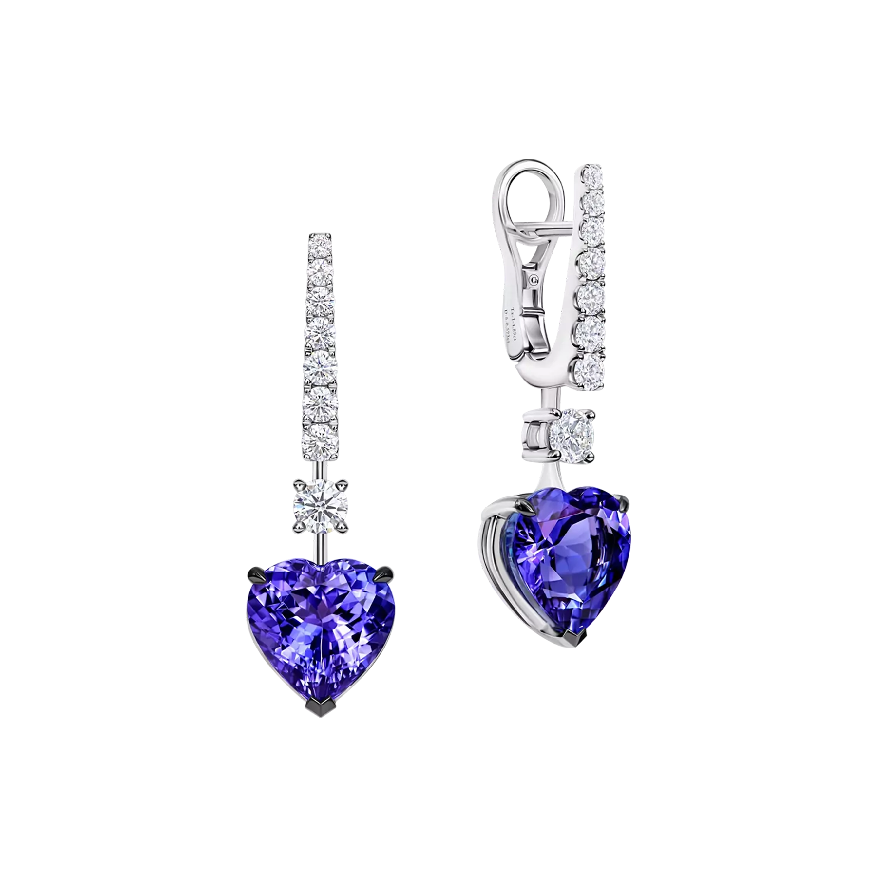 Серьги с танзанитами и бриллиантами, белое золото