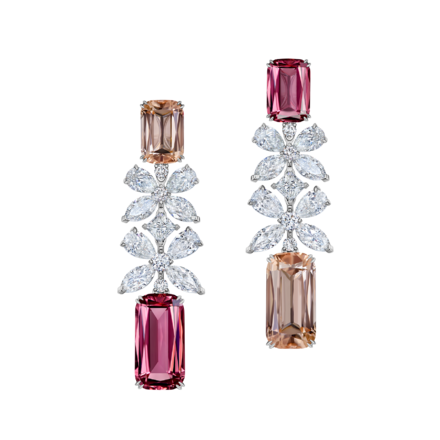 Серьги с турмалинами и бриллиантами, белое золото 2