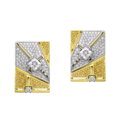 Серьги с бриллиантами, жёлтое и белое золото