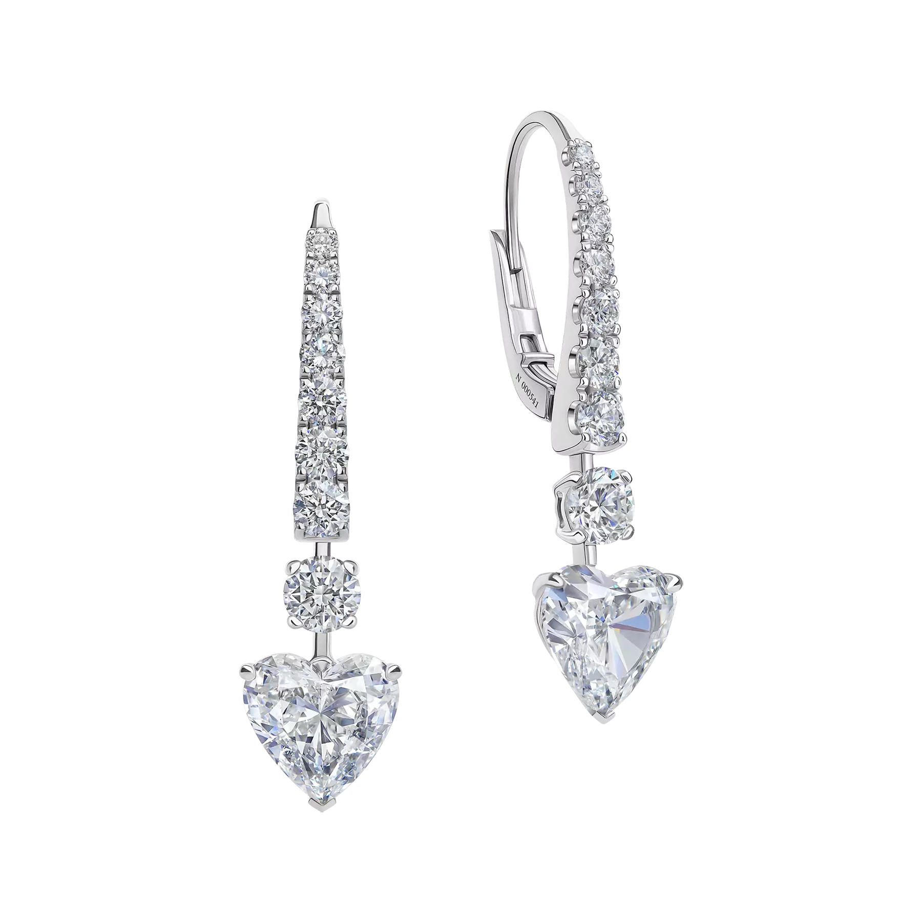 Серьги с бриллиантами, белое золото