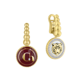 Серьги с бриллиантами, жёлтое и белое золото, н.керамика