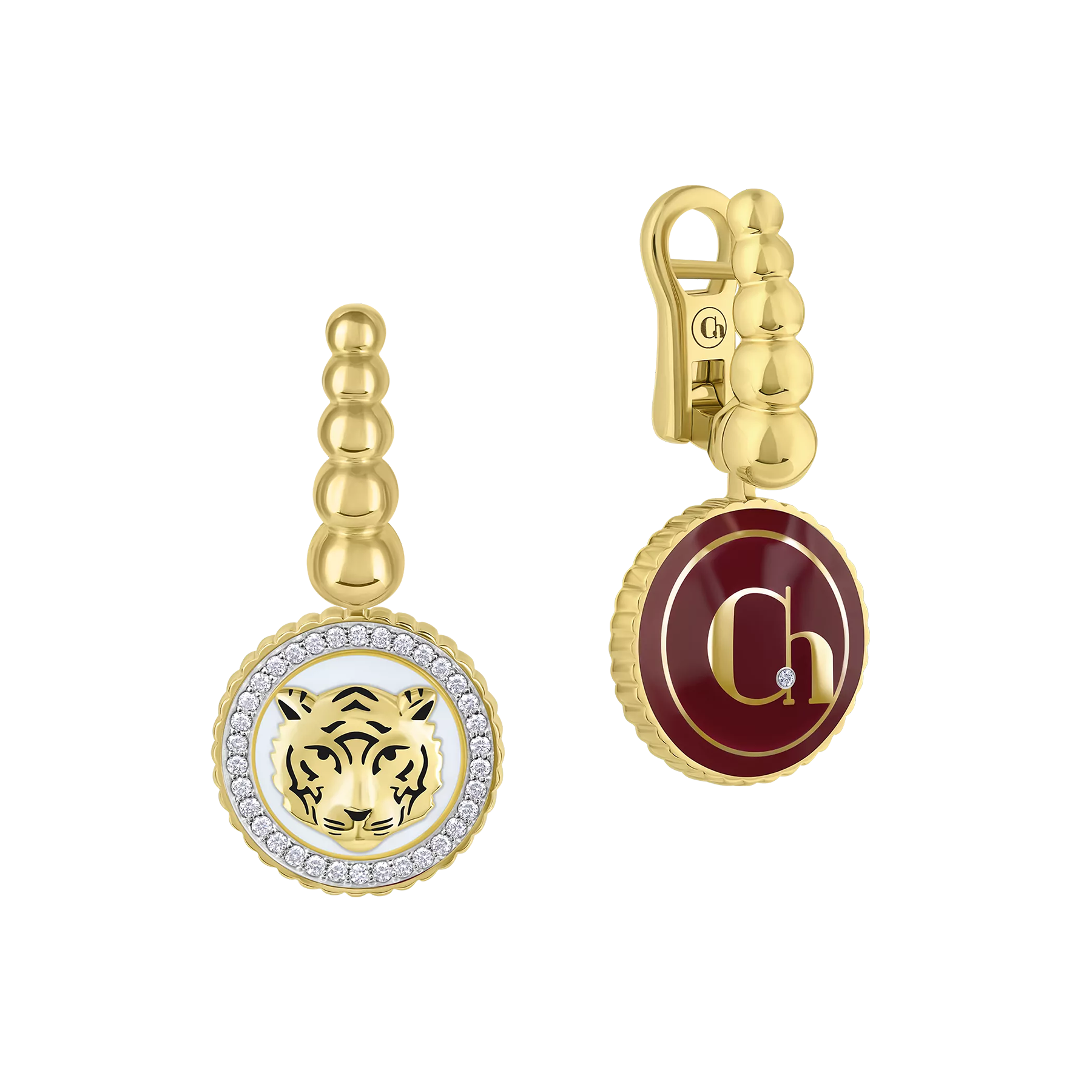 Серьги с бриллиантами, жёлтое и белое золото, н.керамика