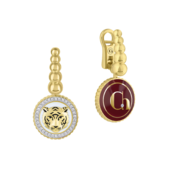 Серьги с бриллиантами, жёлтое и белое золото, н.керамика