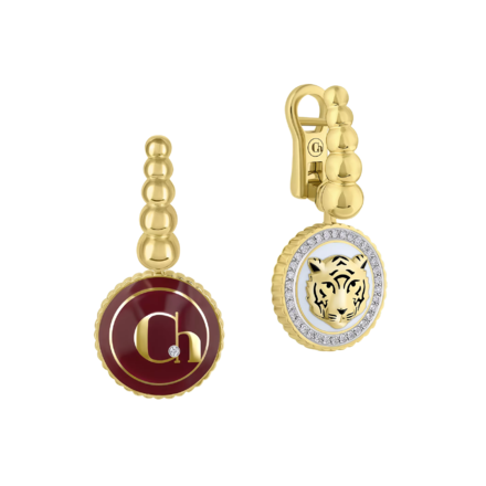 Серьги с бриллиантами, жёлтое и белое золото, н.керамика