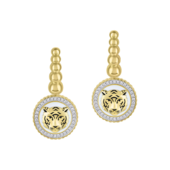 Серьги с бриллиантами, жёлтое и белое золото, н.керамика