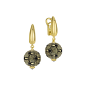 Серьги с бриллиантами, желтое золото, н.керамика