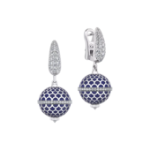 Серьги с бриллиантами, белое золото, н.керамика