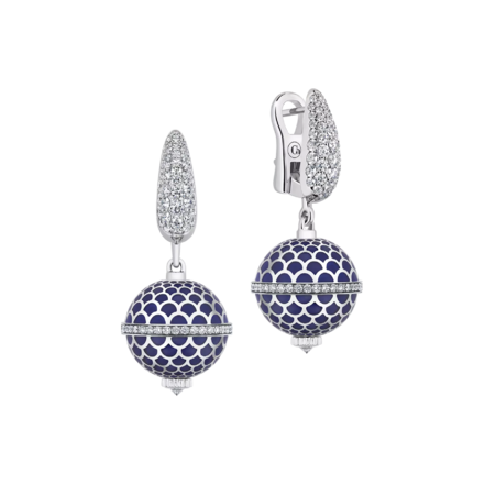 Серьги с бриллиантами, белое золото, н.керамика