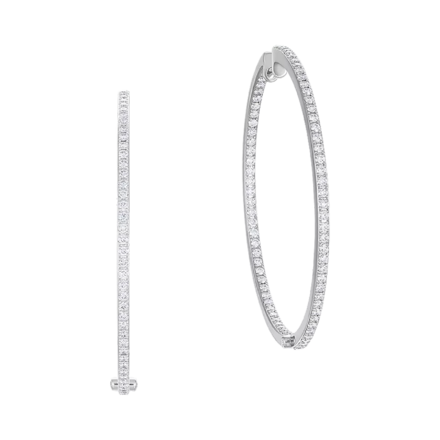 Серьги с бриллиантами, белое золото