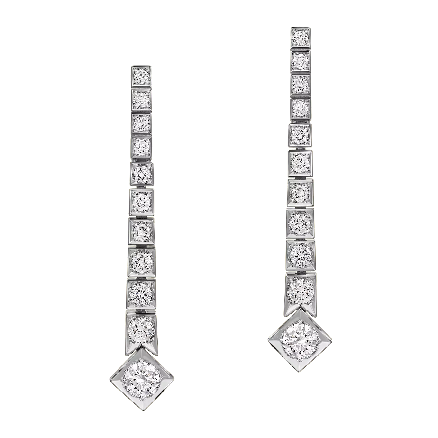 Серьги с бриллиантами, белое золото