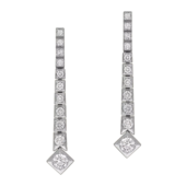 Серьги с бриллиантами, белое золото