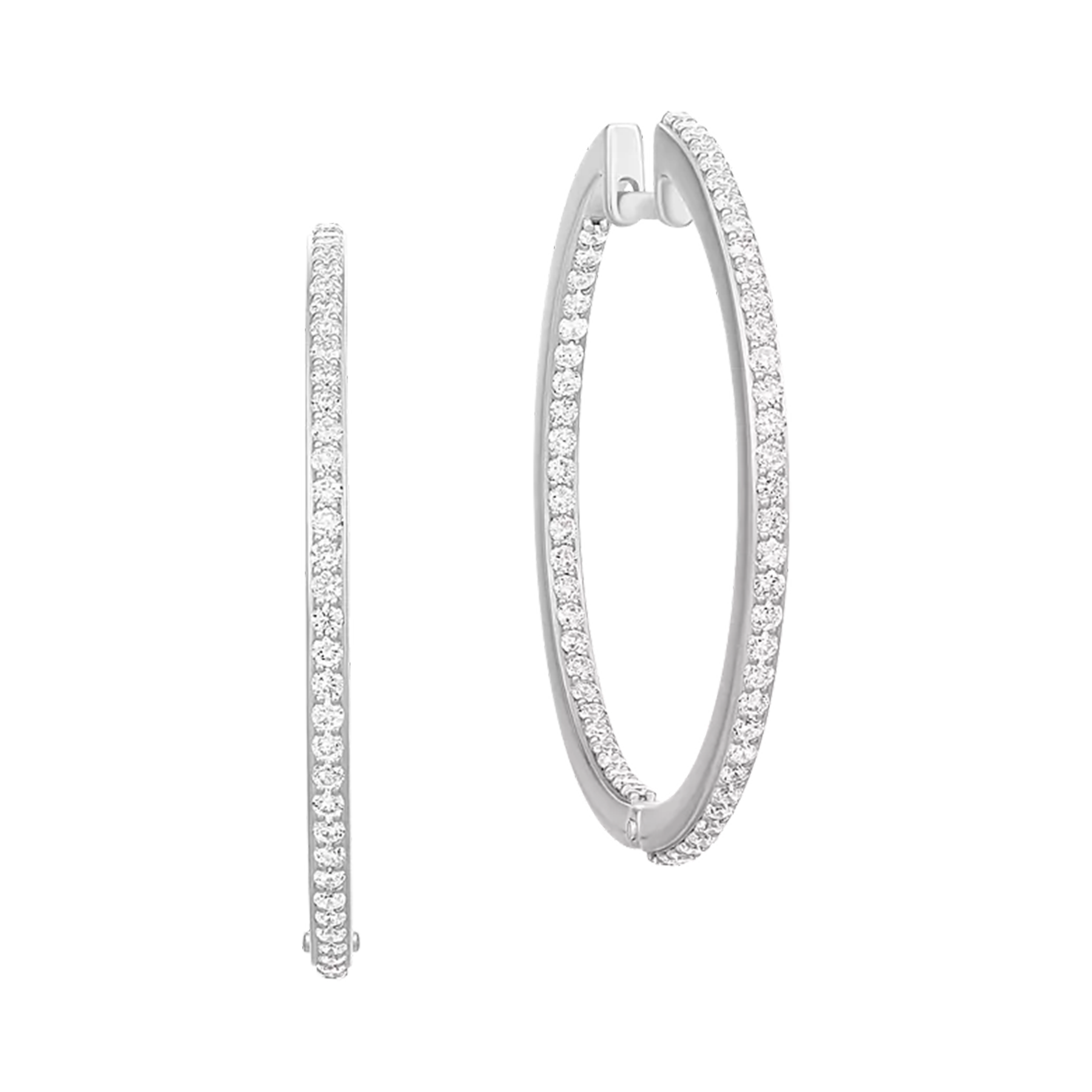 Серьги с бриллиантами, белое золото