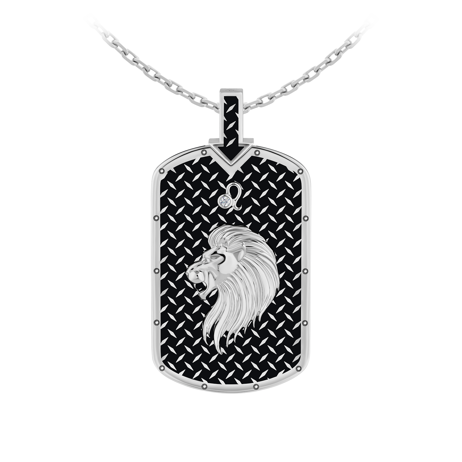 Подвес с бриллиантом, белое золото, нанокерамика