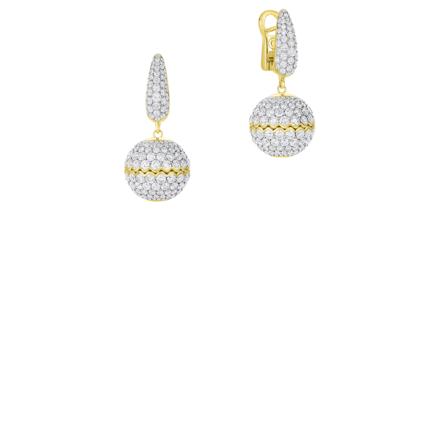 Серьги с бриллиантами, жёлтое золото 2