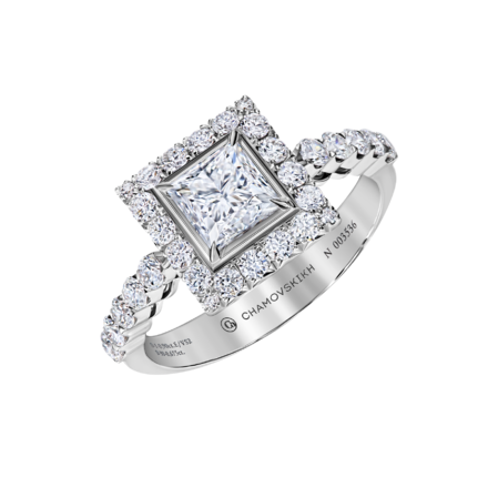 Кольцо с бриллиантами, белое золото